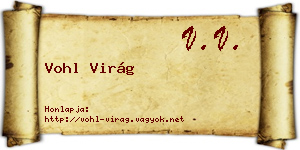 Vohl Virág névjegykártya